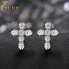 Hypoallergener Herren Hip Hop Schmuck 925 Massivsilber VVS Moissanit Diamant Luxus Iced Out Kreuz Steckerohrringe für Männer Frauen