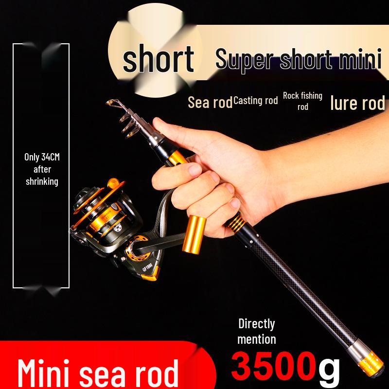 Portable Ultra-Light Ultra-Hard Mini Telescopic Sea Rod for Long-Casting Lure Fishing