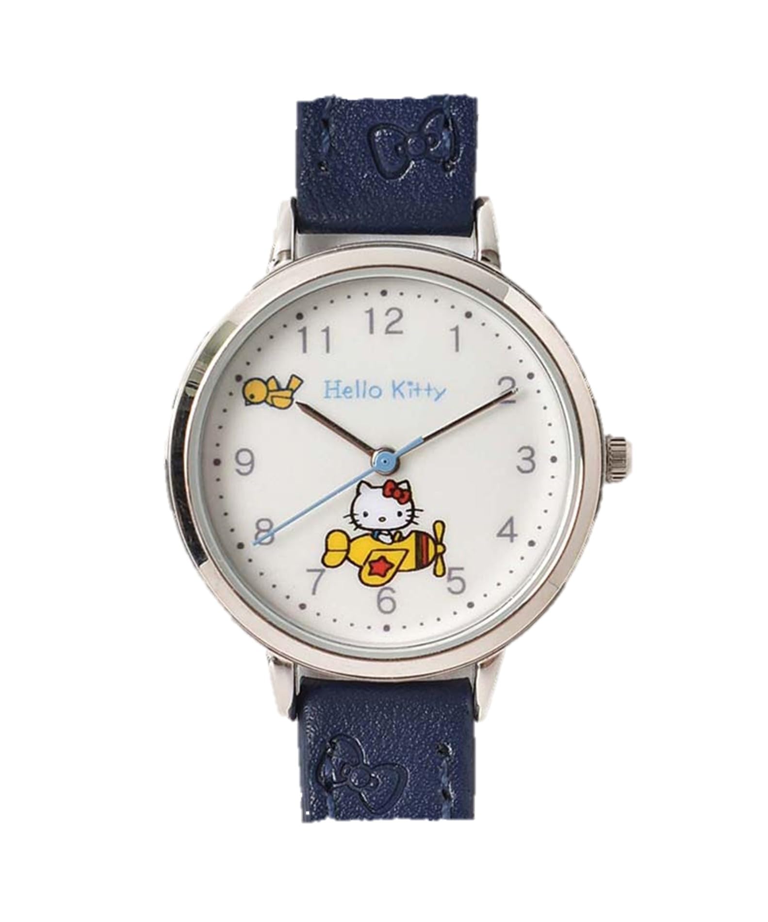 

Bleu Bleuet Hello Kitty Ribbon Embossed Watch (Navy)