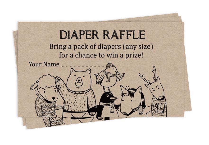 

Inkdotpot 30A Baby ShowerA подгузник лотерейный билет лотерея вставить карты поставки игры для Baby Shower вечерние 2 x 3.5 Inches