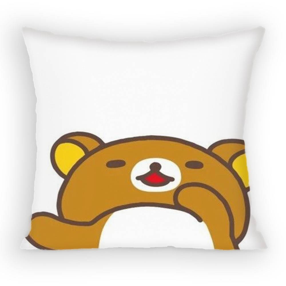 Cute Cartoon Rilakkuma Kawaii Bear Pillow Case Sofa Living Room Bedroom Headboard Backrest Cushion Square Cushion Nap Time