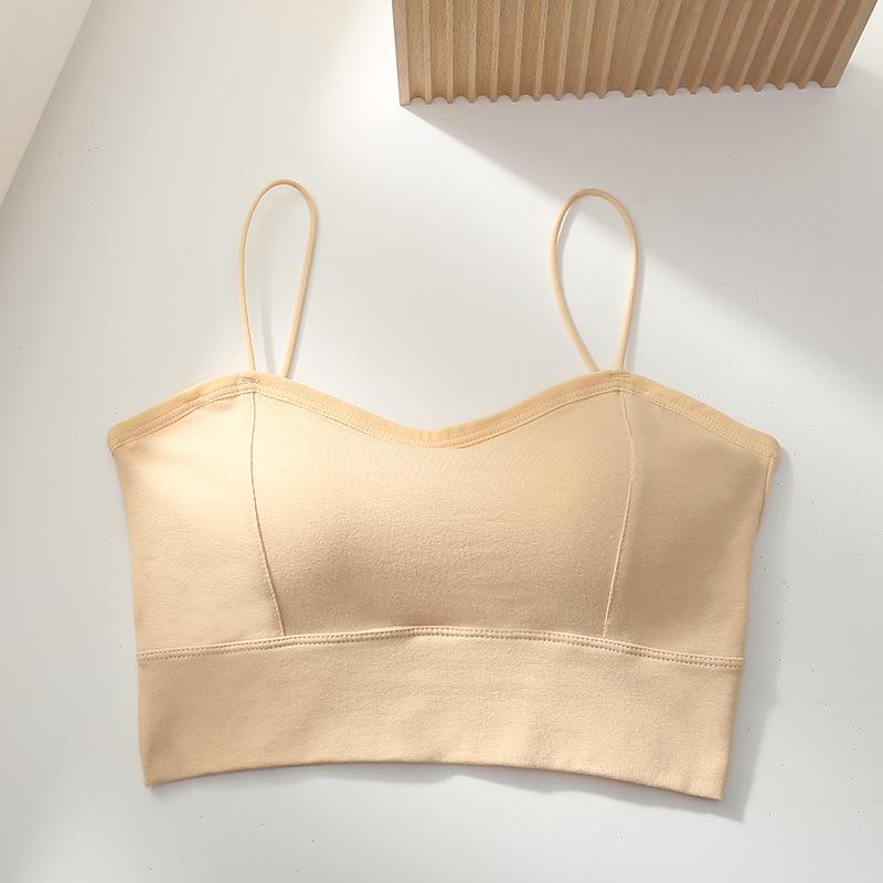 One-piece Sling Underwear Women's Small Breasts Gather Without Steel Ring Bra with Chest Pad To Absorb Sweat and Non-slip Tube Top