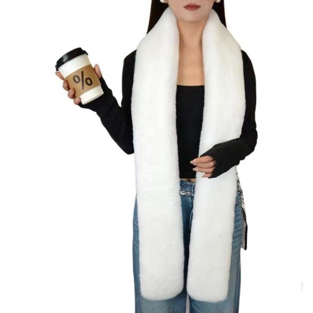 Soft Thick Long Strip Scarf 180cm Fake Fur Long Scarf Fur Decor Luxury Wraps Shawl Party
