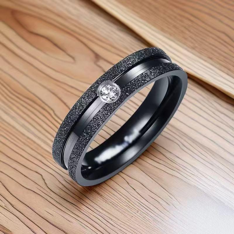 High-End Stainless Steel Titanium Couple Rings - No Fade, Plain Design