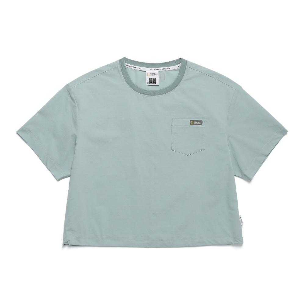 NATIONALGEOGRAPHIC N242Wts970 Women'S Frozen Air Crop Pocket Short Sleeve T-Shirt Jade