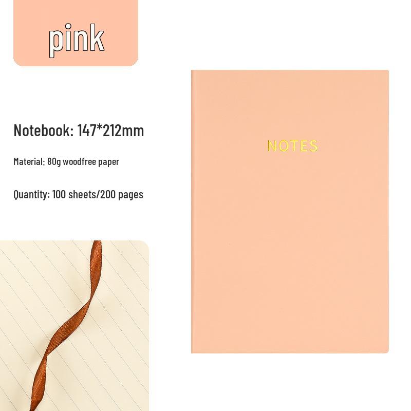 Large Thick Loose-Leaf Meeting Minutes Notebook - A5/B5, Simple Design