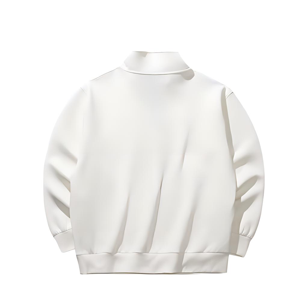 Anta Lockere Passform Warm Stehkragen Pullover Sweatshirt mit Buchstabenaufdruck Unisex Sweatshirt Elfenbein 152518722-4