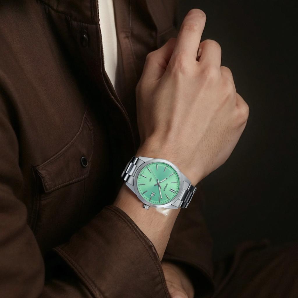 Casio Heren Standaard Serie Groen Horloge MTP-VD03D-3A2 MTP-VD03D-3A2