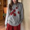 2025 Gentle Tomato New Jacquard Crew Neck Knitted Sweater Autumn and Winter Casual Loose Soft Waxy Top Tide