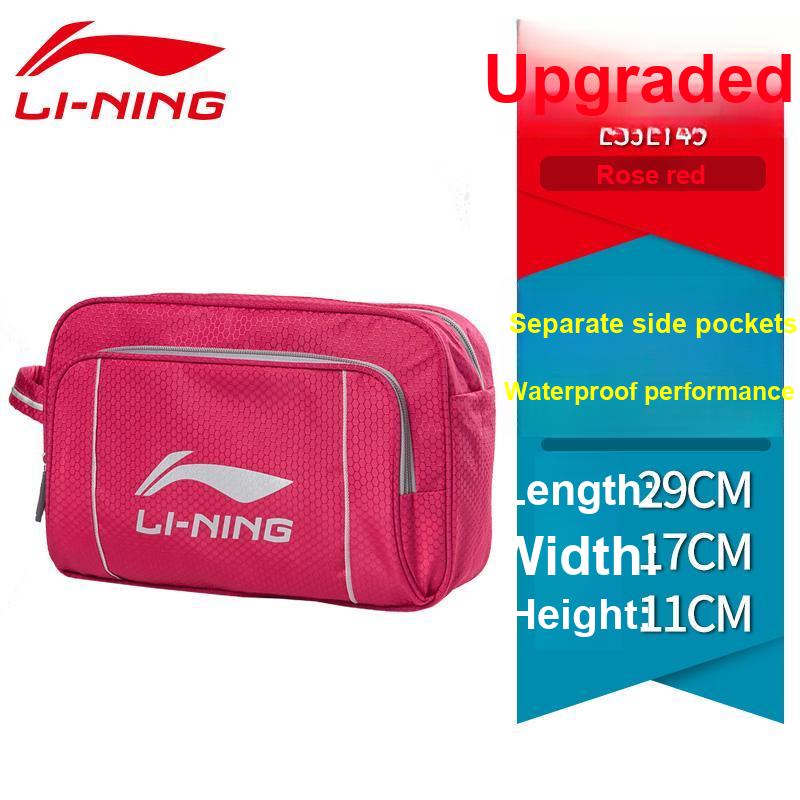 Li-Ning Waterproof Large Capacity Outdoor Portable Leisure Nylon Storage Bag Swimming Bag Unisex Bags Red LSJL749-3