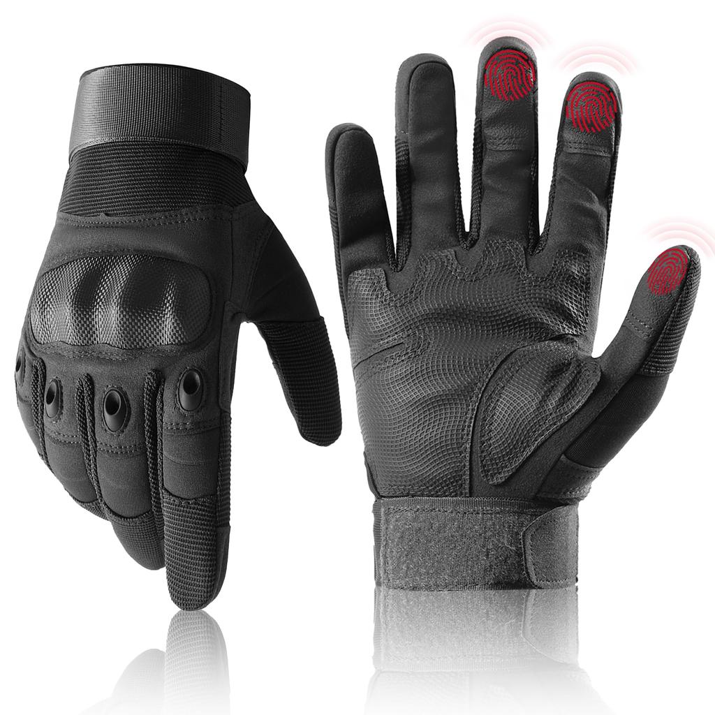 COSOWO Motorcycle Gloves Protector, Anti-Slip, Smartphone Touch Operation, Breathable (Black/M)