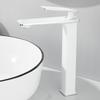 White Brass Basin Faucet Bathroom Sink Faucets Hot Cold Water Mixer Crane Deck Mounted Single Handle Hole Bath Kitchen Taps
