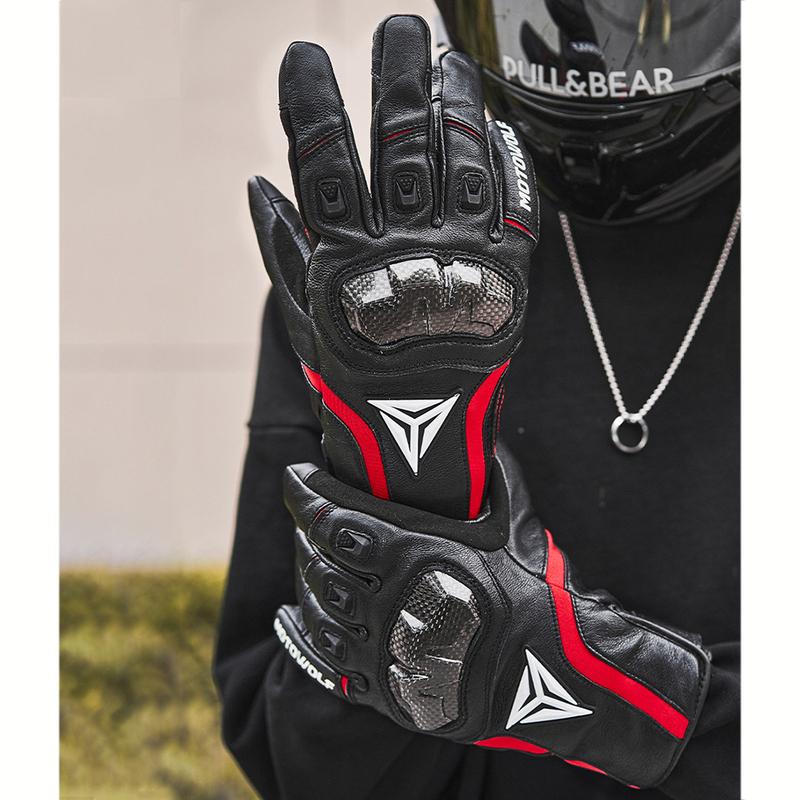 Motorcycle Gloves Leather Men Gloves Summer Cycling Motorbike Guantes Moto Motocross Bicycle Touch Screen Breathable Protective