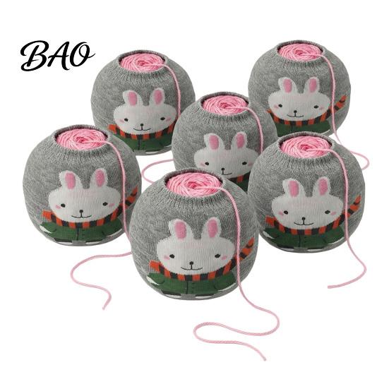 Portable Yarn Bag Ball Storage Sleeve, Cartoon Rabbit Design, Reusable Soft Fabric Handmade Craft Gift Crochet Thread Holder, Dust Proof Organizer for