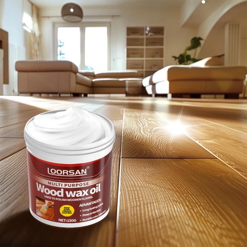Furniture and Floor Wood Wax Oil | Quick Application Almond Oil and Natural Beeswax Polish Cream | Restore and Protect |