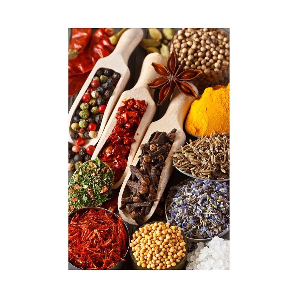 Kitchen Posters Grains Spices Spoon Peppers Canvas Painting Wall Art Modern Food Picture Restaurant Decor Nordic Home Decoration