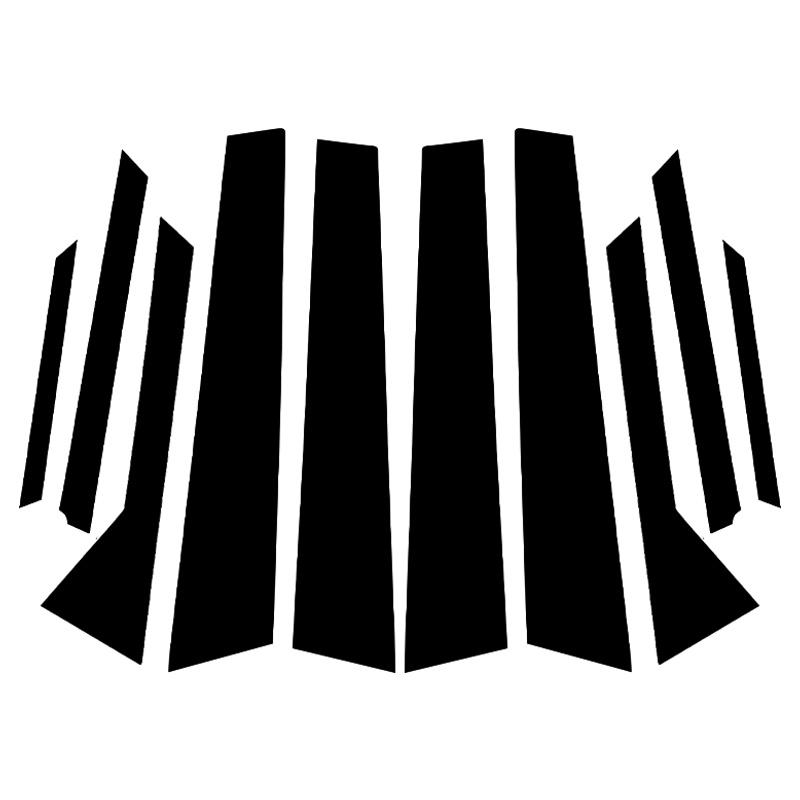 

6 шт. автомобильных стоек, комплект накладок на двери, окна, наклейки, глянцевые черные аксессуары, подходят для Ford Fiesta 2008-2019