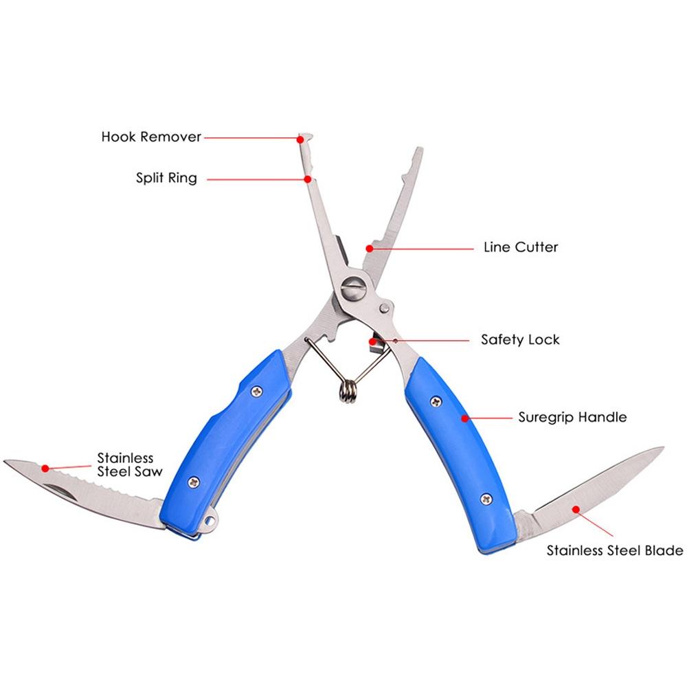 Multi-Functional Aluminium Alloy Fishing Pliers Stainless Steel Scissor Fish Hook Remover Braid Line Lure Cutter Tackle Tools