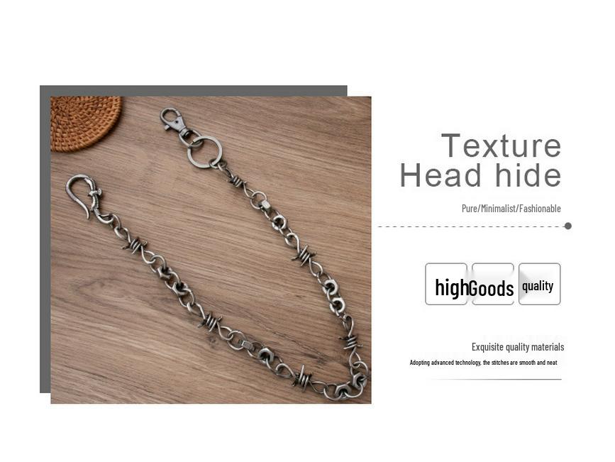 Men's Retro Eagle Pendant Metal Waist Chain - Hip Hop Street Style