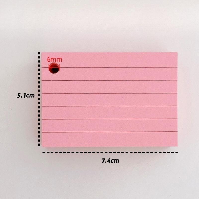 100 Sheet Lined Colored Index Cards ,Ruled Flashcards for Study,Learning,School Notes,Paper Note Cards with Punched Holes