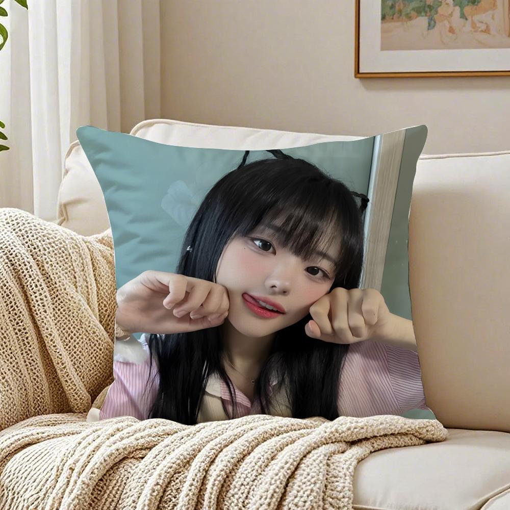 Idol Kpop QWER HHina Cushion Cover Pillowcase Antidustmite Living Room Sofa Decor Cushion Room