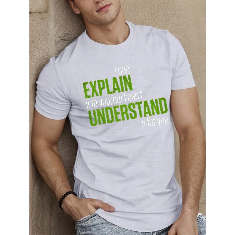 

I Can Explain It to You Men s Short Sleeve T-shirt Summer T-shirt Top Oversized, Cool, Casual, and Fashionable S белый