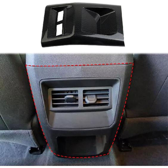 Korlot Carbon Fiber Style Armrest AC Vent Rear Seat Air Outlet Panel Cover for 2023-2026 Chevrolet Colorado WT