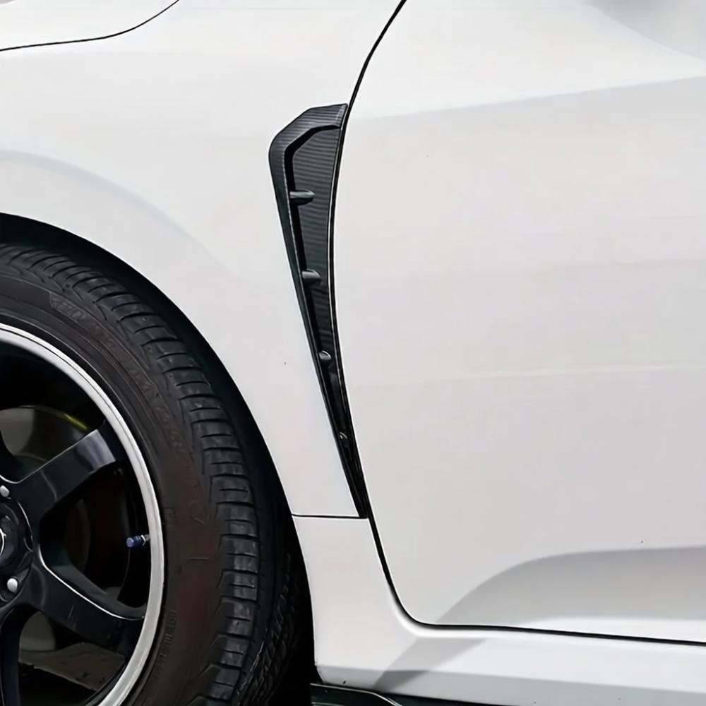 Auto Exterior Side Fender Air Flow Vent Trim Glossy Carbon Fiber Pattern For 10th Gen Civic Sport Modification Styling