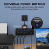 European standard multi socket lighting power socket, made of PC fire-resistant and flame-retardant material, equipped with small night lights
