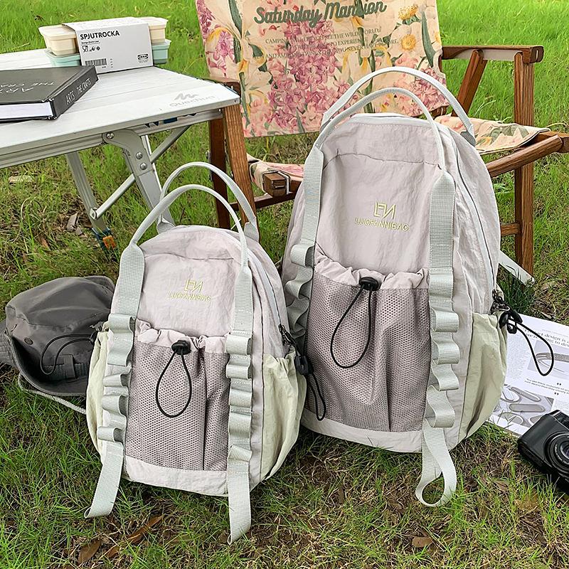 Contrast Color Backpack Student Travel Lightweight Backpack Large Capacity Backpack