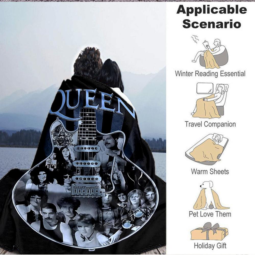 1pc Queen Band Flannel Blanket, Soft Skin Friendly with Digital Printing, Various Sizes Available for Family, Friends, Birthday