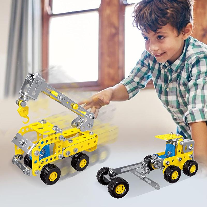 Creative Diy Assembly Variable Multi Shape Building Block Puzzle Educational Toys For Children 3D Model Metal Engineering Bricks
