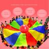 Parachute de jeu arc-en-ciel de 4 mètres pour enfants, Jouet d'activité de groupe en plein air, Jeu de parachute pour préscolaires, Fêtes, Cours de gymnastique, Matériau en nylon