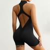 Y2K European-American Backless V-Cut Peach Hip Yoga Jumpsuit