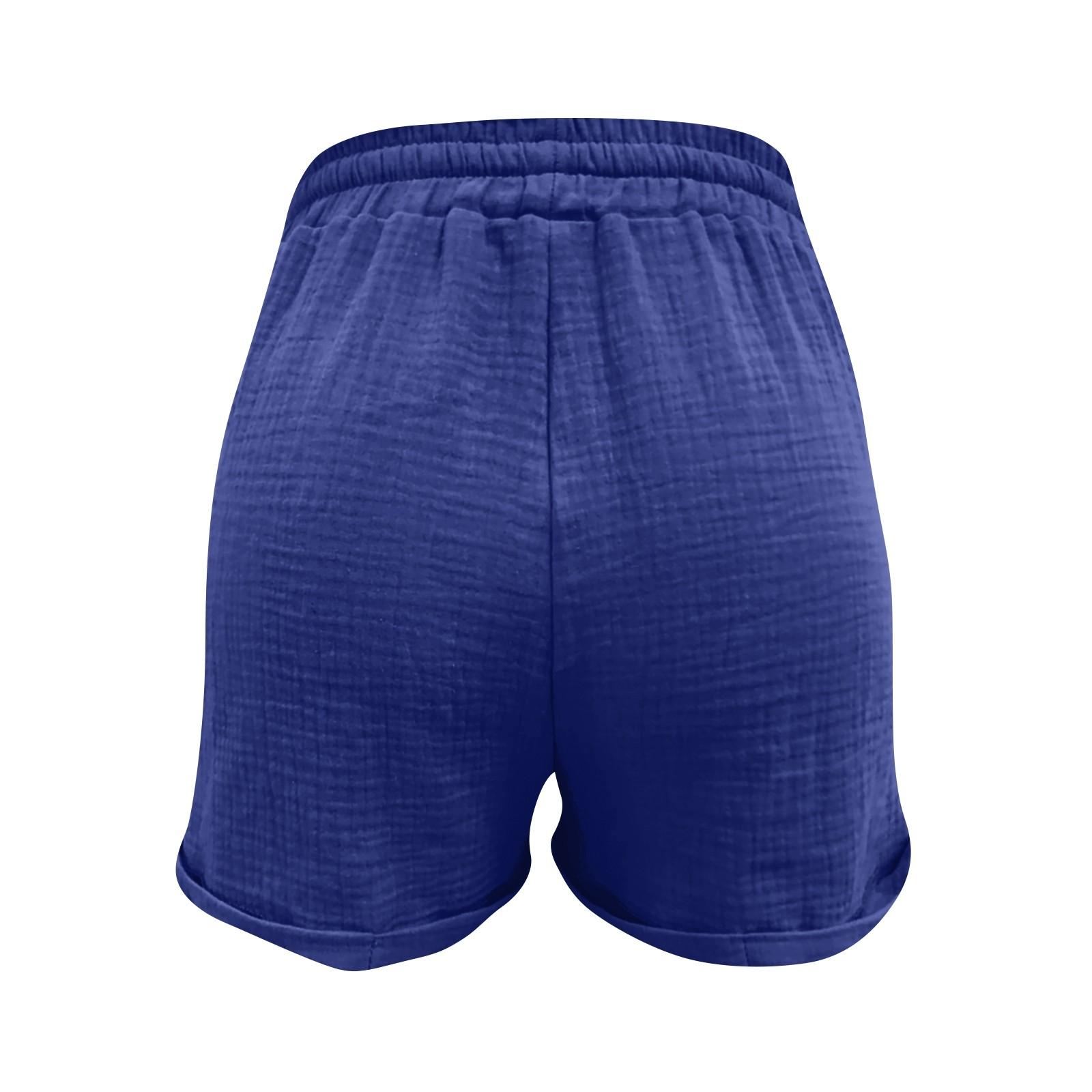 Женские повседневные модные однотонные широкие плиссированные шорты с высокой талией — фото 5