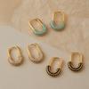 U Shaped 18k Gold Plated Zircon Inlaid Fashion Earrings