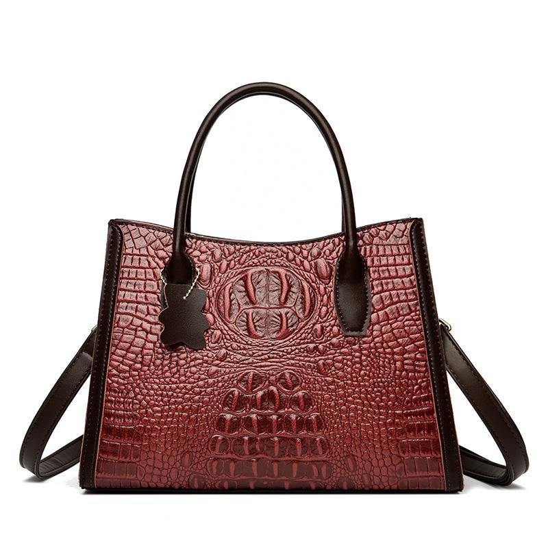 Taschen Damenhandtaschen mit großem Fassungsvermögen, neue Tragetaschen, europäische und amerikanische Modetaschen mit Krokodilmuster für Damen