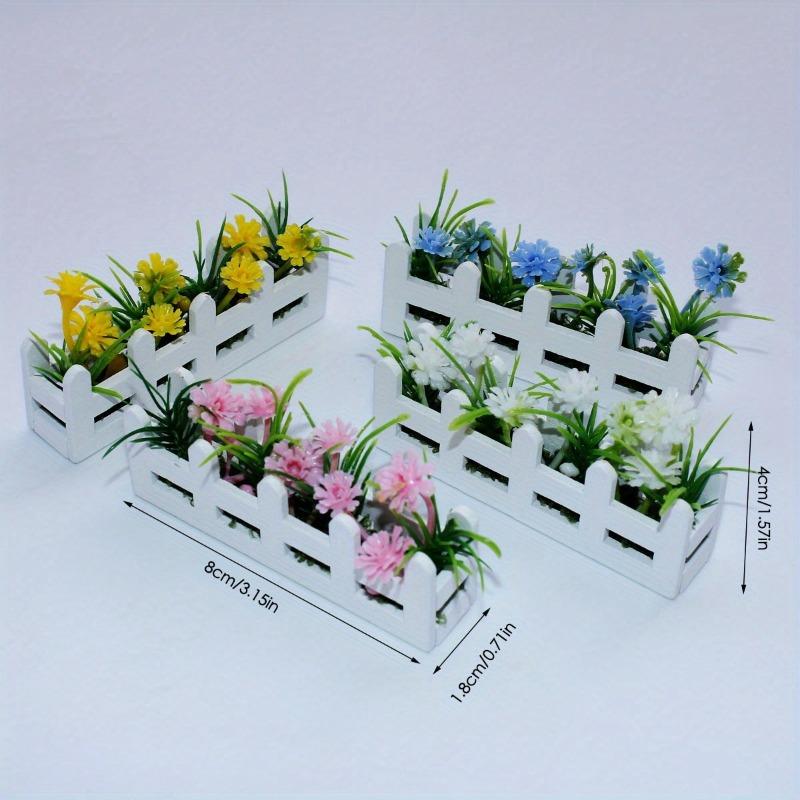 1pc Miniature Fence Artificial Flower Decoration Tabletop Ornament Home Office Garden Party and Craft DIY Decoration Accessories