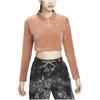 Jordan Cropped Corduroy Long-Sleeve Lounge Top With Logo Women Tops Pure-White Clay-Yellow DV1401-215