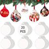 20Pieces Sublimatable Acrylic Christmas Decorations Blank Ornaments for Holiday Crafting Acrylic Crafting Accessories