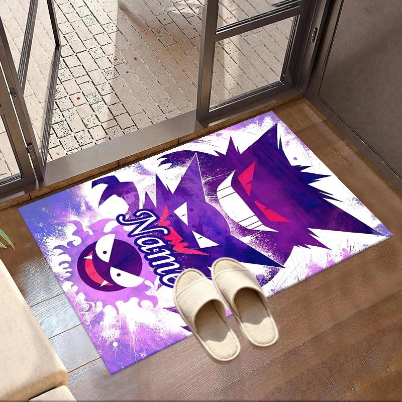 Custom Name Personalized Gengar Print Carpet, Versatile Home Decor Rug, for Playroom, Apartment, Balcony, Entryway, Hallway Gift