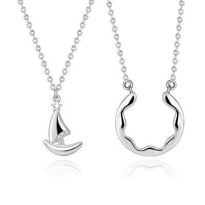 Collar de pareja Original Haven, colgante Simple de Plata de Ley 925, joyería de estilo Ins