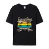 Vintage Car with Palm Trees and SunsetPrint T-Shirt Summer Casual Streetwear Men Women Unisex Fashion Tshirt Top