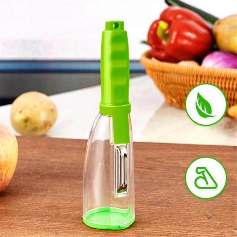 Peeler with Storage Box, Anti-splatter Fruit and Vegetable Peeler 1pcs зелёный