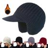 Thickened Ear Protector Cap Windproof Knitted Peaked Hat Newsboy Hats Baseball Knitted Cap  Outdoor