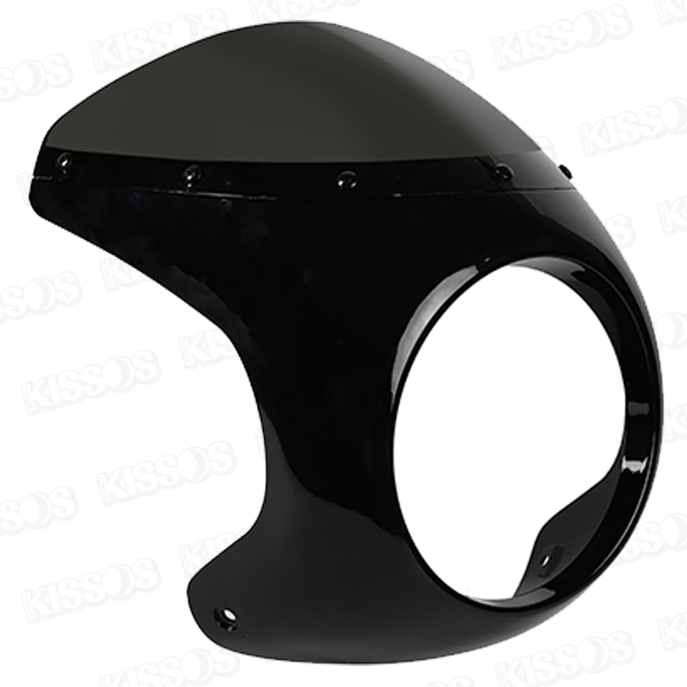 Universal Rocket Bikini Motorcycle Cafe Racer Front Cowl (Black/Smoked Glass)