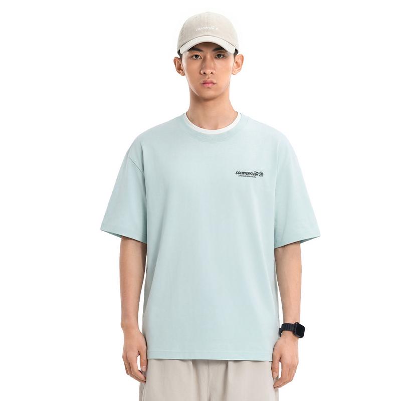 Li-Ning Outdoor CF Quick-Dry Cool Ice Feel Comfortable Loose Round Neck Short Sleeve T-Shirt Unisex tops Light-Green ATSW045-5