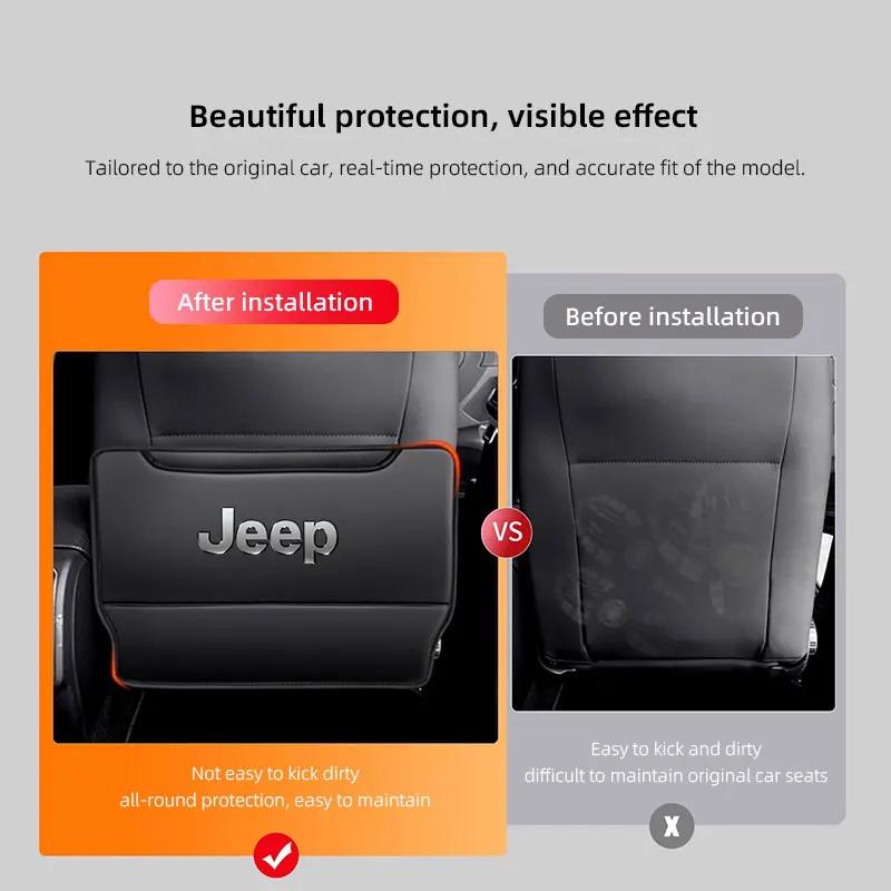 For Jeep 2Pcs Car Seat Anti Kick Pad Protective Cover Auto Accessories For Jeep Grand Cherokee Wrangler JK Gladiator Compass