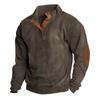 Autumn Winter New Men's Outdoor Corduroy Casual Stand Up Collar Long Sleeved Pullovers Daily Comfortable Versatile Fashionable Loose Pullovers