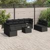 VidaXL Garden Lounge Set 9 Pcs with Cushions Black Wicker 3217455